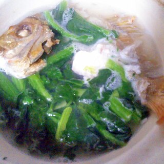 鯛と小松菜のスープ